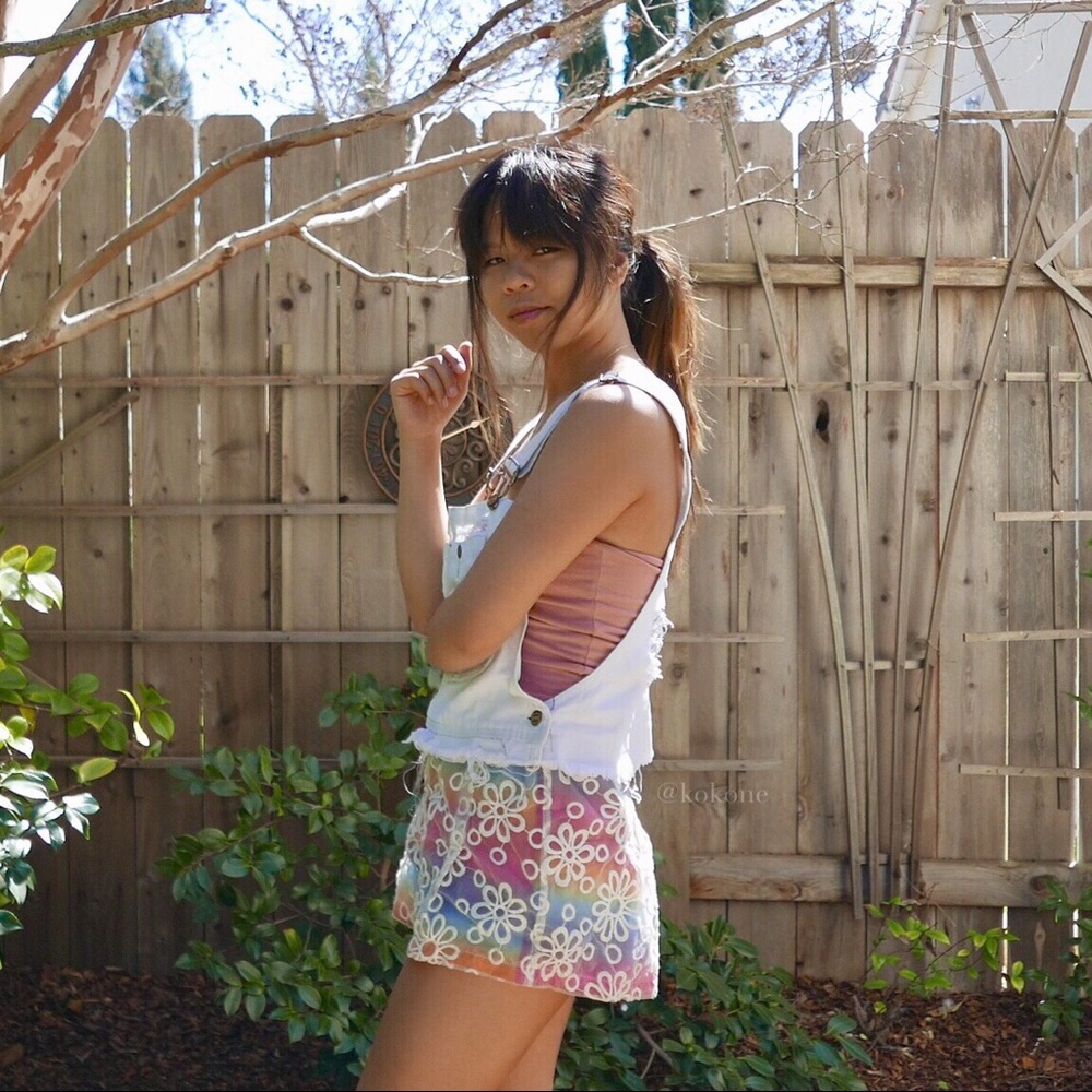 UNIF Rainbow Tie-Dye Daisy Shorts